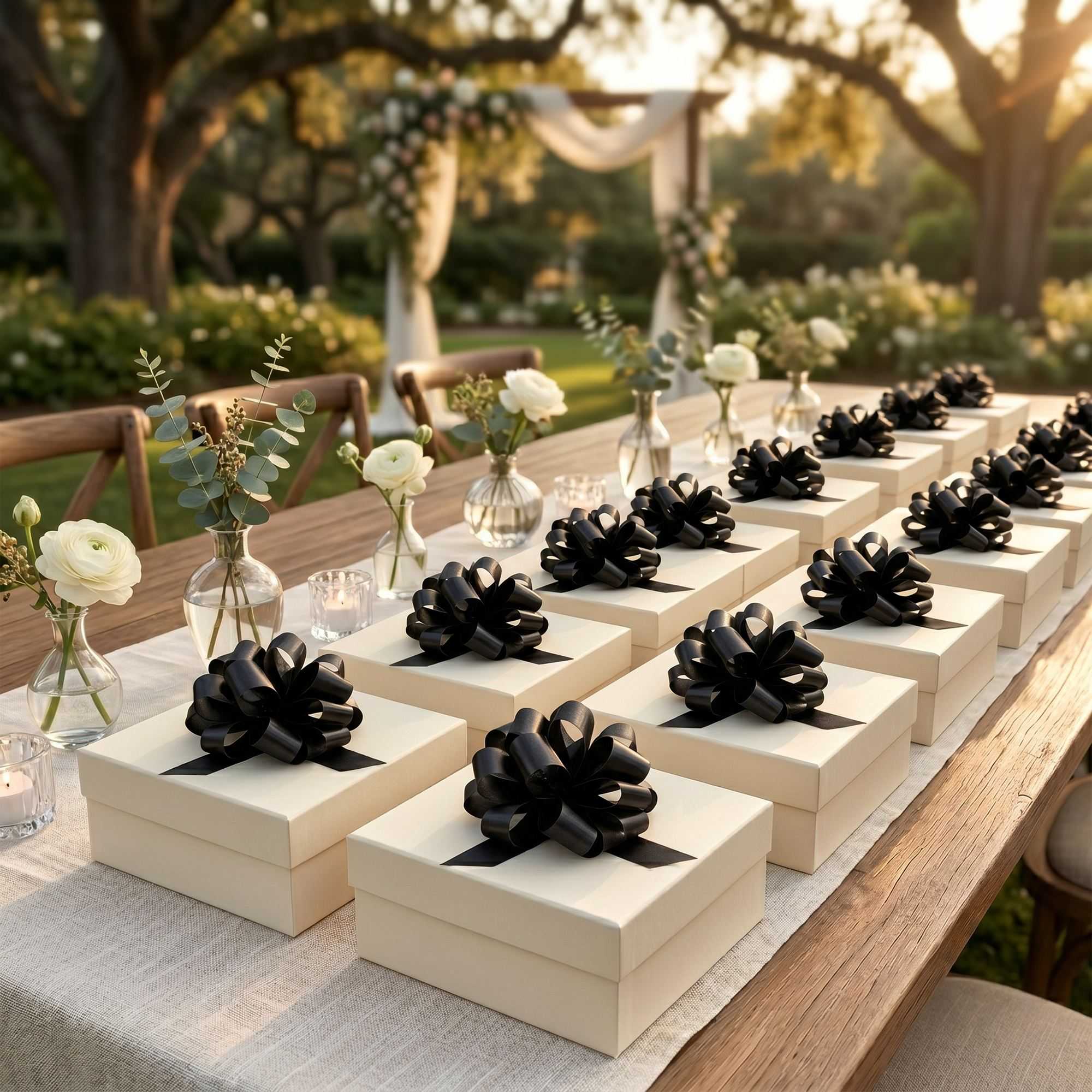 Gift Tek Black Plastic Flora Satin Pull Bow - 5 1/2" - 1000 count box
