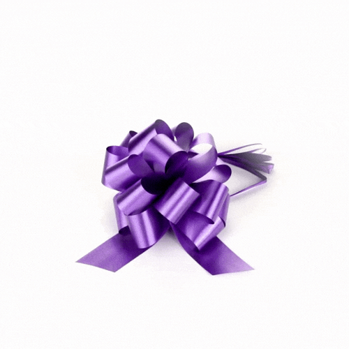 Gift Tek Purple Plastic Flora Satin Pull Bow - 5 1/2" - 10 count box