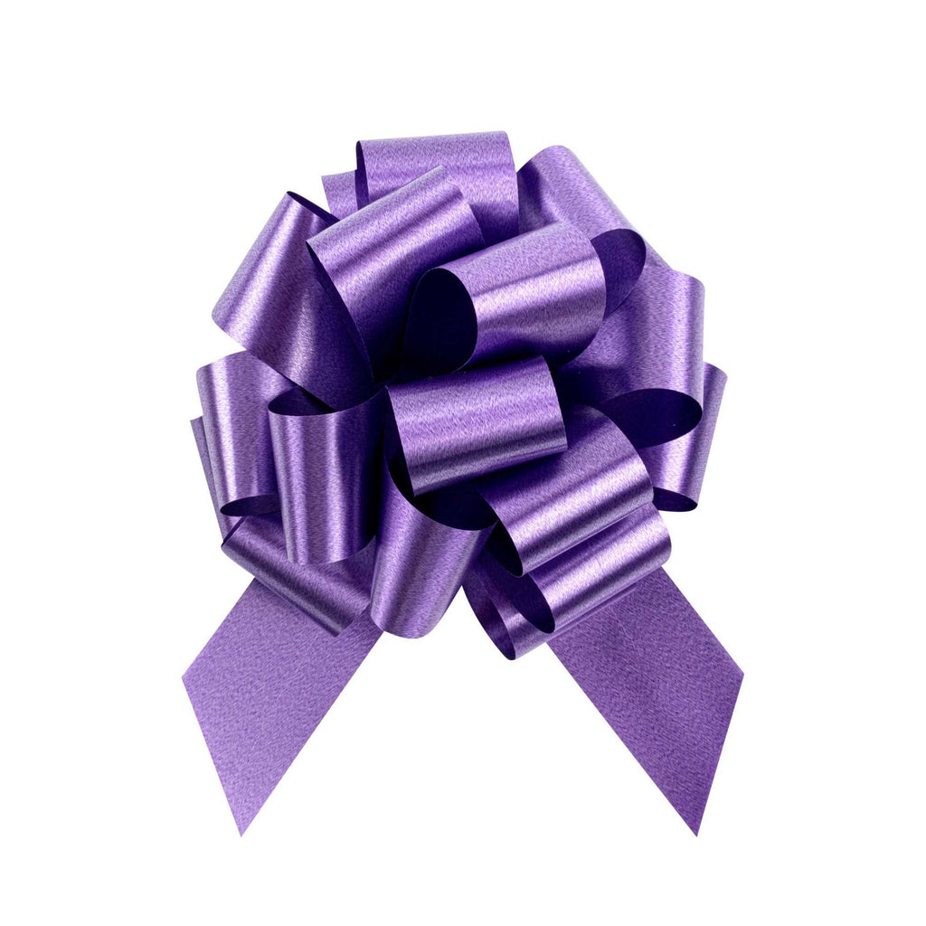 Gift Tek Purple Plastic Flora Satin Pull Bow - 5 1/2" - 1000 count box