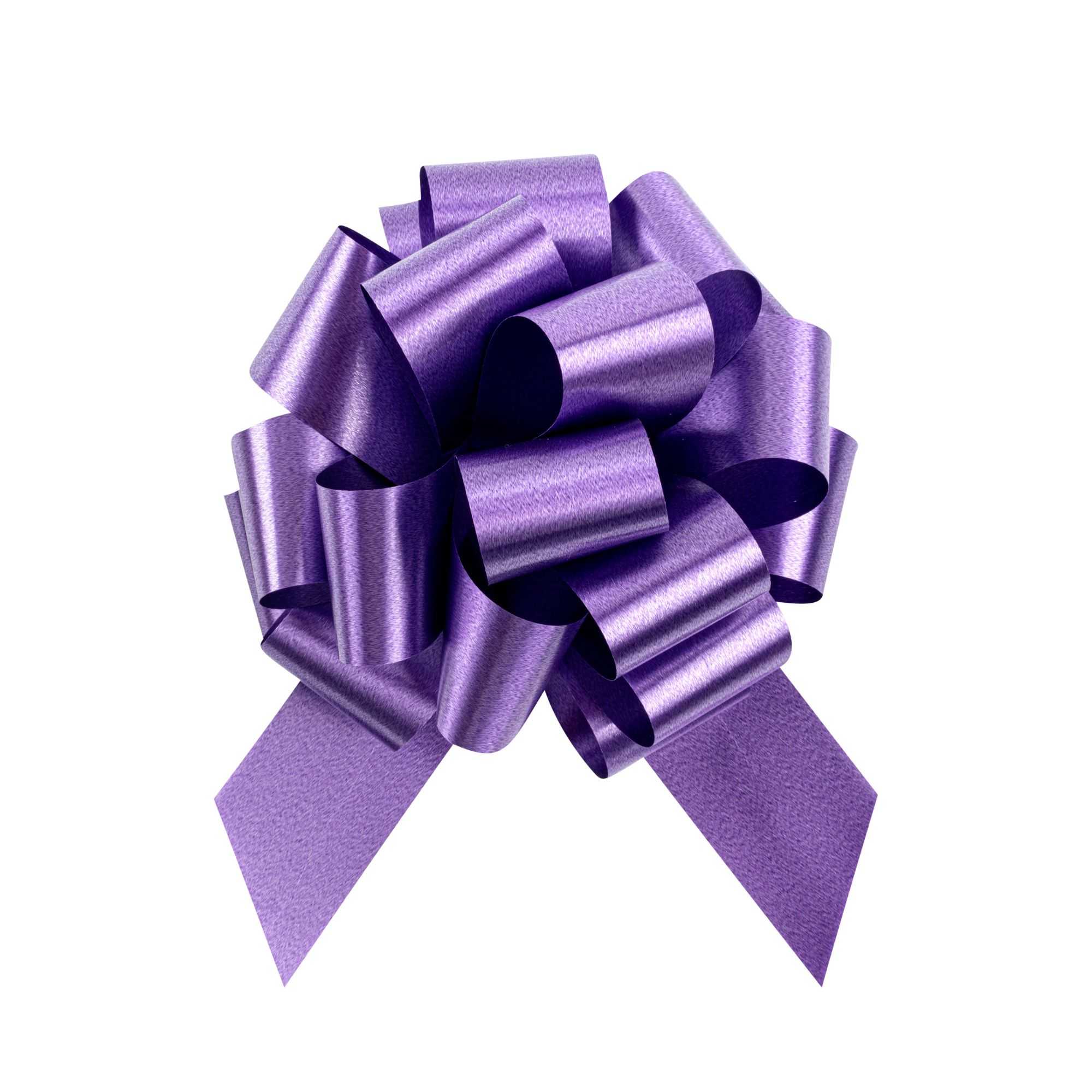 Gift Tek Purple Plastic Flora Satin Pull Bow - 5 1/2" - 1000 count box