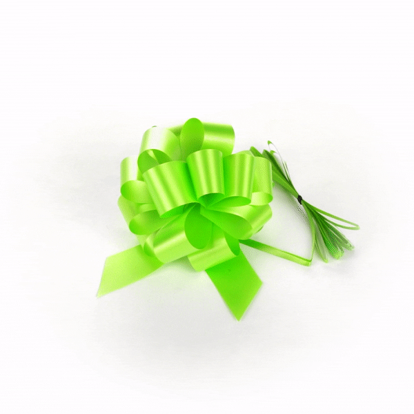 Gift Tek Green Plastic Flora Satin Pull Bow - 5 1/2" - 1000 count box