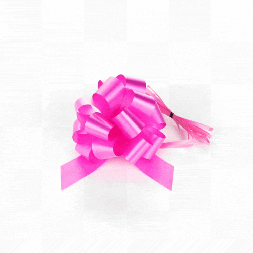 Gift Tek Hot Pink Plastic Flora Satin Pull Bow - 5 1/2" - 10 count box