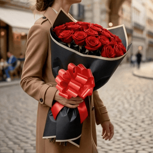 Gift Tek Red Plastic Flora Satin Pull Bow - 5 1/2" - 1000 count box