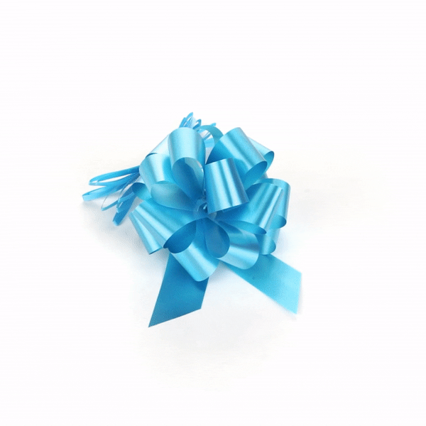 Gift Tek Teal Plastic Flora Satin Pull Bow - 5 1/2" - 1000 count box
