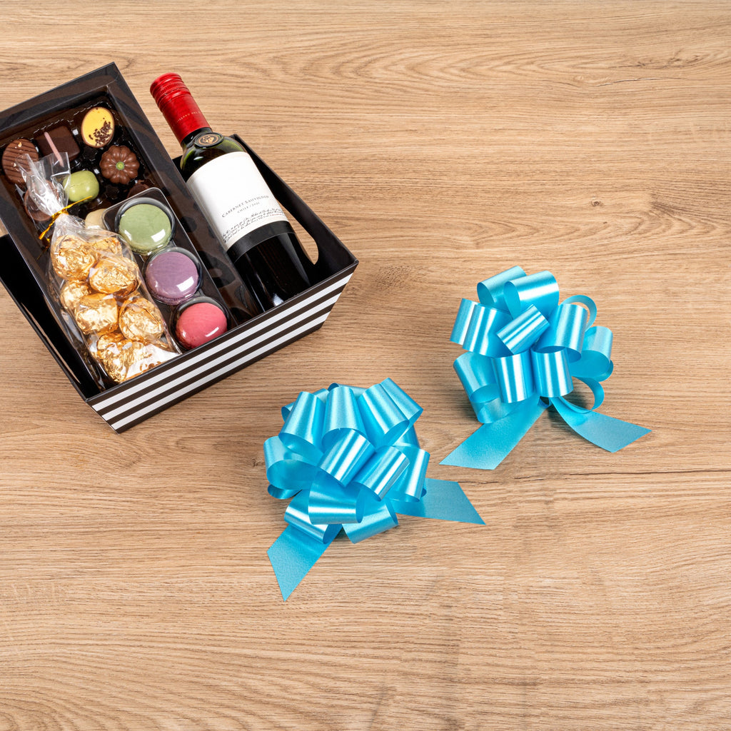 Gift Tek Teal Plastic Flora Satin Pull Bow - 5 1/2" - 1000 count box