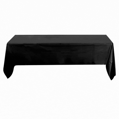 Table Tek Rectangle Black Plastic Table Cover - 108" x 54" - 2 count box