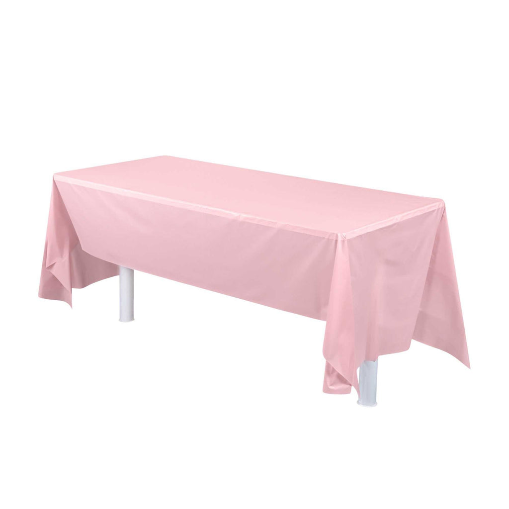 Table Tek Rectangle Pink Plastic Table Cover - 108" x 54" - 2 count box