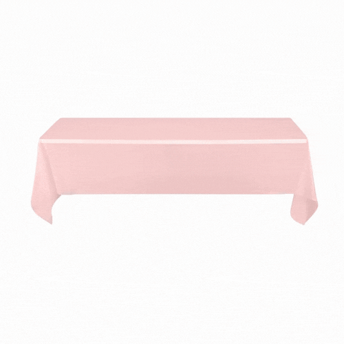 Table Tek Rectangle Pink Plastic Table Cover - 108" x 54" - 20 count box
