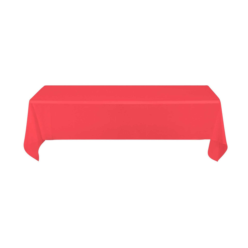 Table Tek Rectangle Red Plastic Table Cover - 108" x 54" - 2 count box