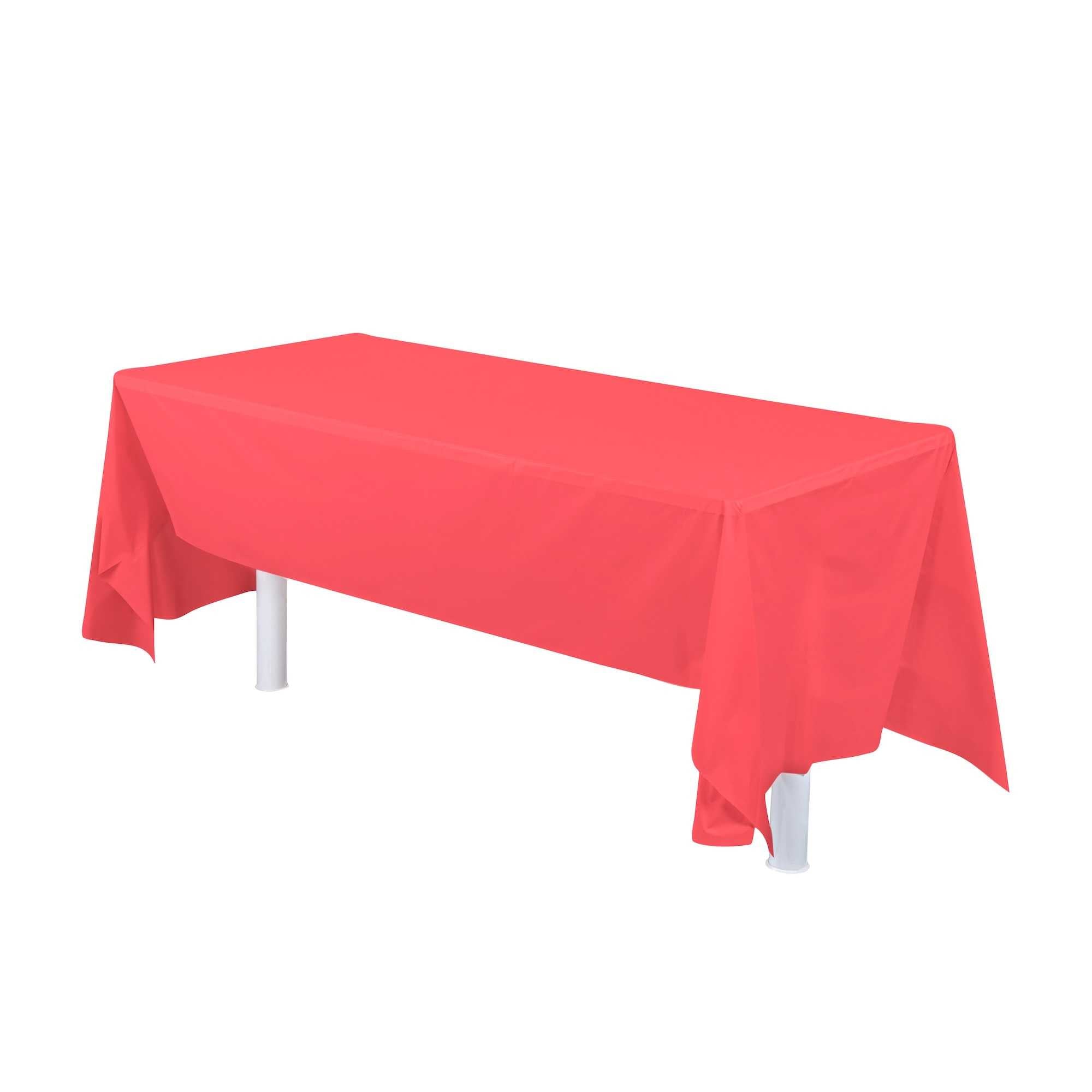 Table Tek Rectangle Red Plastic Table Cover - 108" x 54" - 20 count box