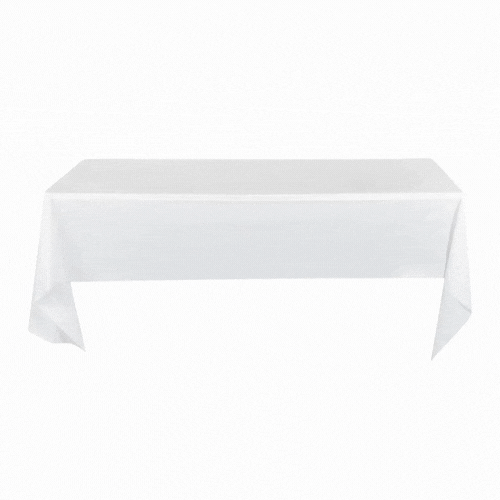 Table Tek Rectangle White Plastic Table Cover - 108" x 54" - 2 count box