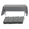 Table Tek Rectangle Black Gingham Plastic Table Cover - 108" x 54" - 2 count box