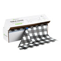Table Tek Black Gingham Plastic Table Cover Roll - with Slide Cutter - 100' x 54" - 1 count box