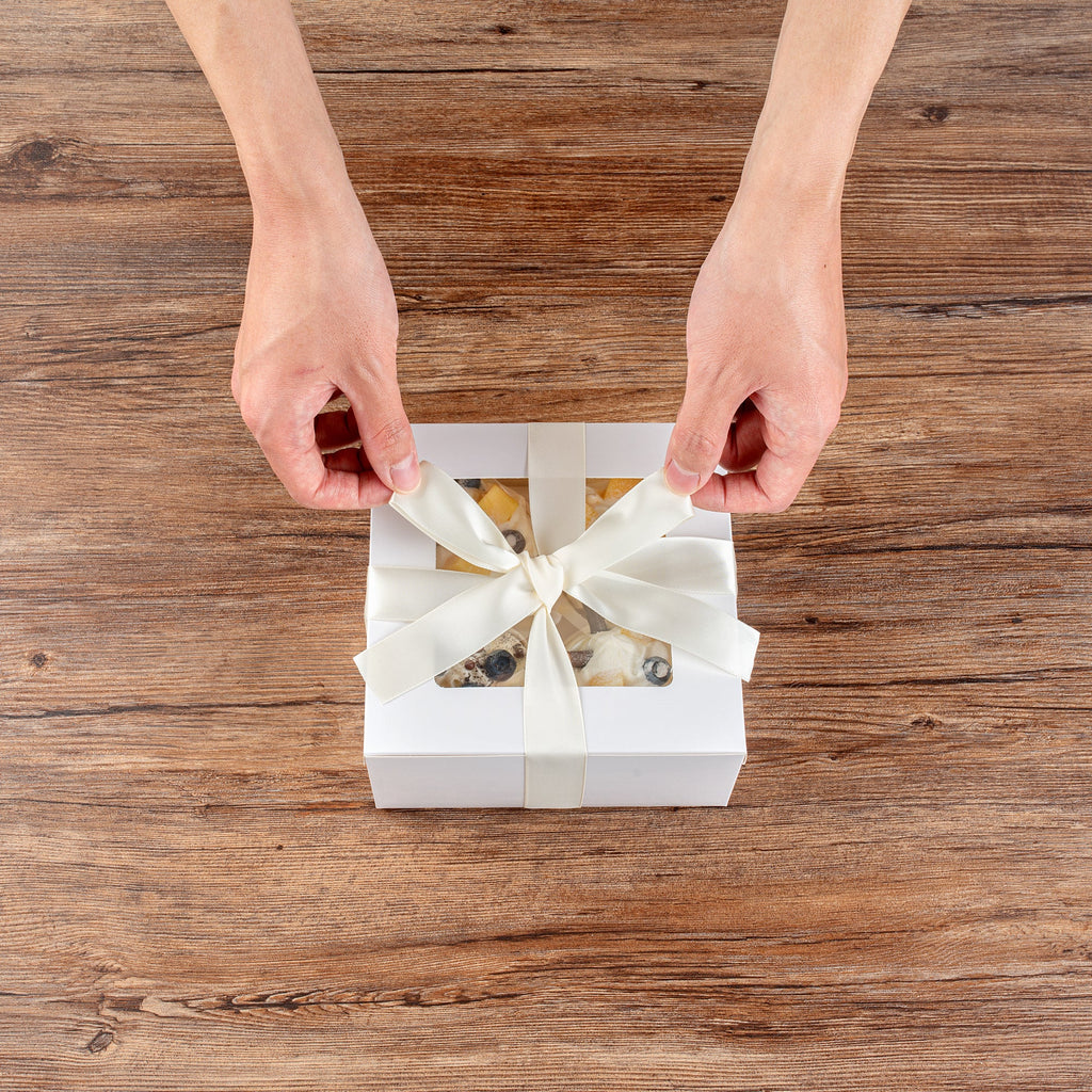 Gift Tek Ivory White Polyester Satin Ribbon - Single Face - 1" x 10 yds - 10 count box