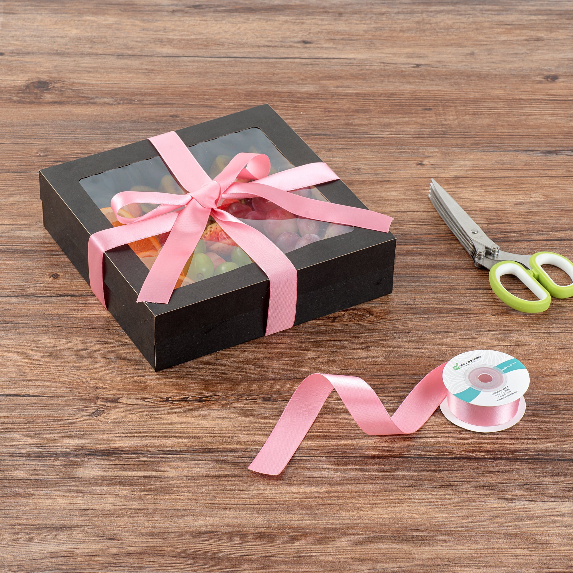 Gift Tek Pink Polyester Satin Ribbon - Single Face - 1" x 10 yds - 10 count box