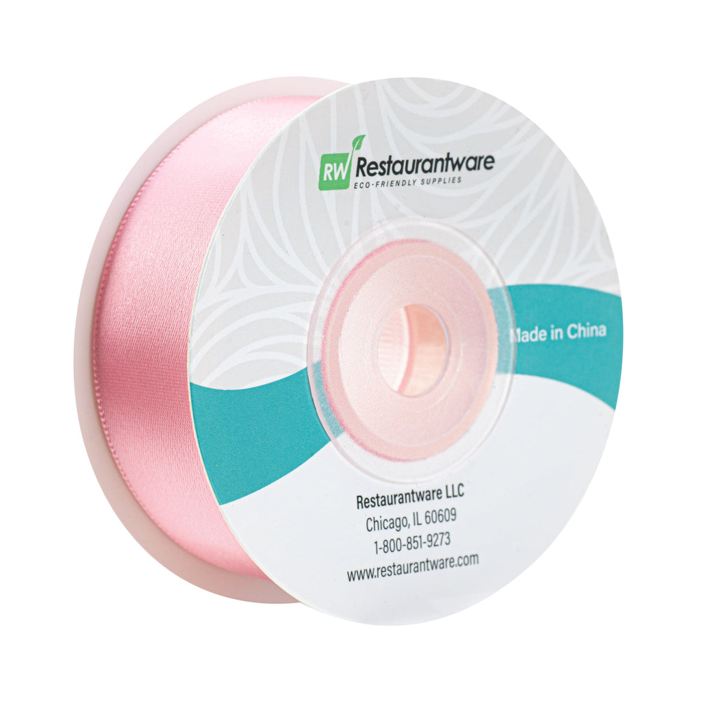 Gift Tek Pink Polyester Satin Ribbon - Single Face - 1" x 10 yds - 10 count box