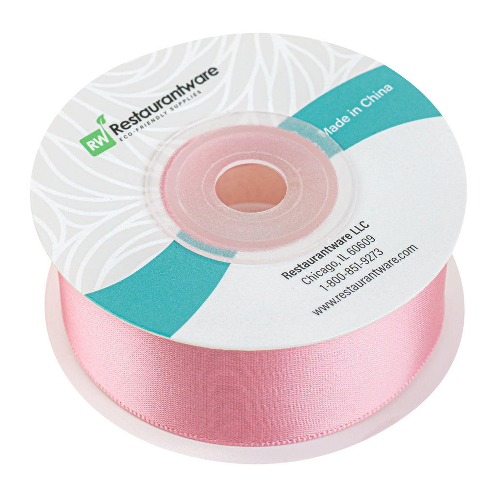 Gift Tek Pink Polyester Satin Ribbon - Single Face - 1" x 10 yds - 10 count box