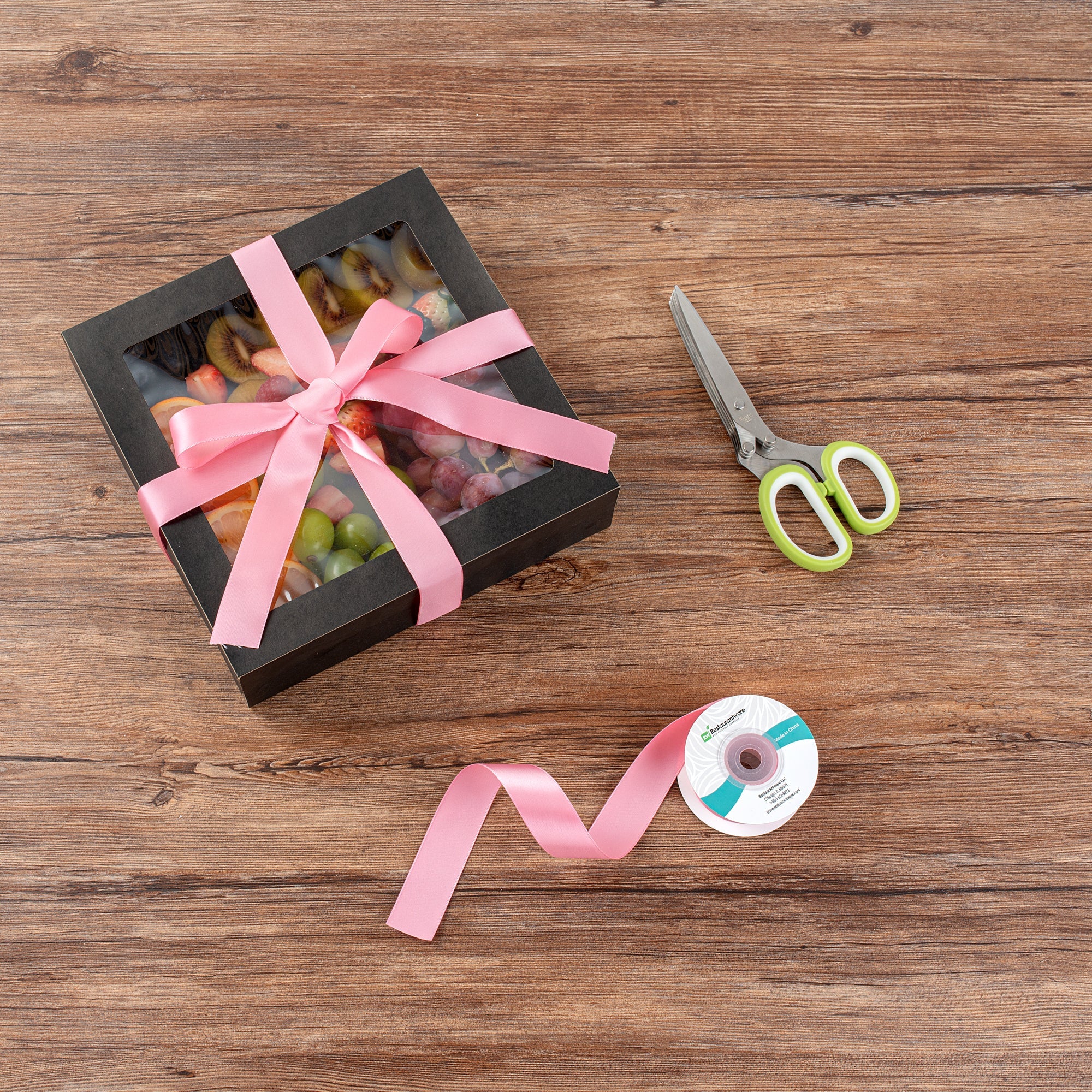 Gift Tek Pink Polyester Satin Ribbon - Single Face - 1" x 10 yds - 10 count box