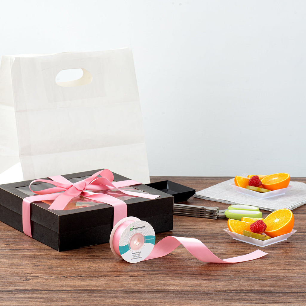 Gift Tek Pink Polyester Satin Ribbon - Single Face - 1" x 10 yds - 10 count box