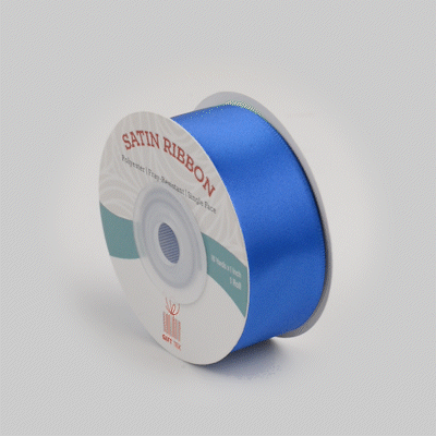 Gift Tek Royal Blue Polyester Satin Ribbon - Single Face - 1" x 10 yds - 10 count box