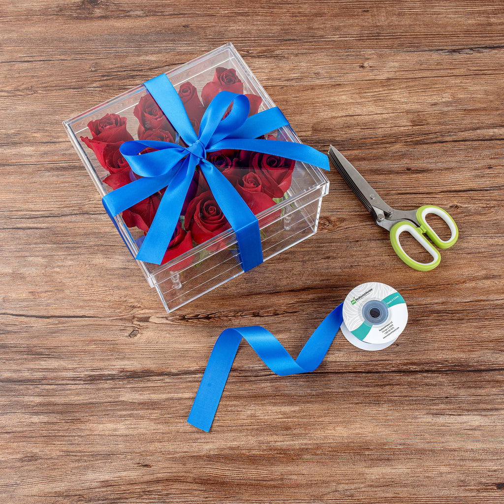 Gift Tek Royal Blue Polyester Satin Ribbon - Single Face - 1" x 10 yds - 10 count box