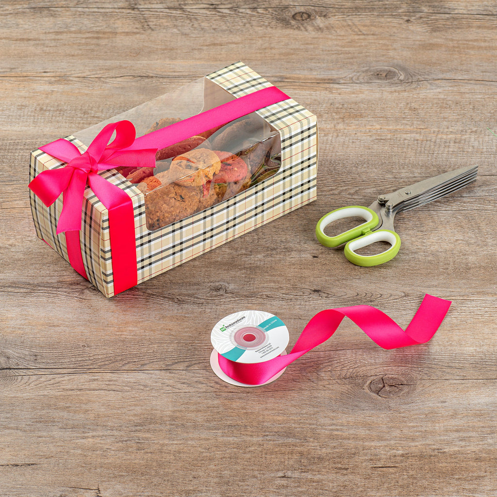 Gift Tek Shocking Pink Polyester Satin Ribbon - Single Face - 1" x 10 yds - 10 count box