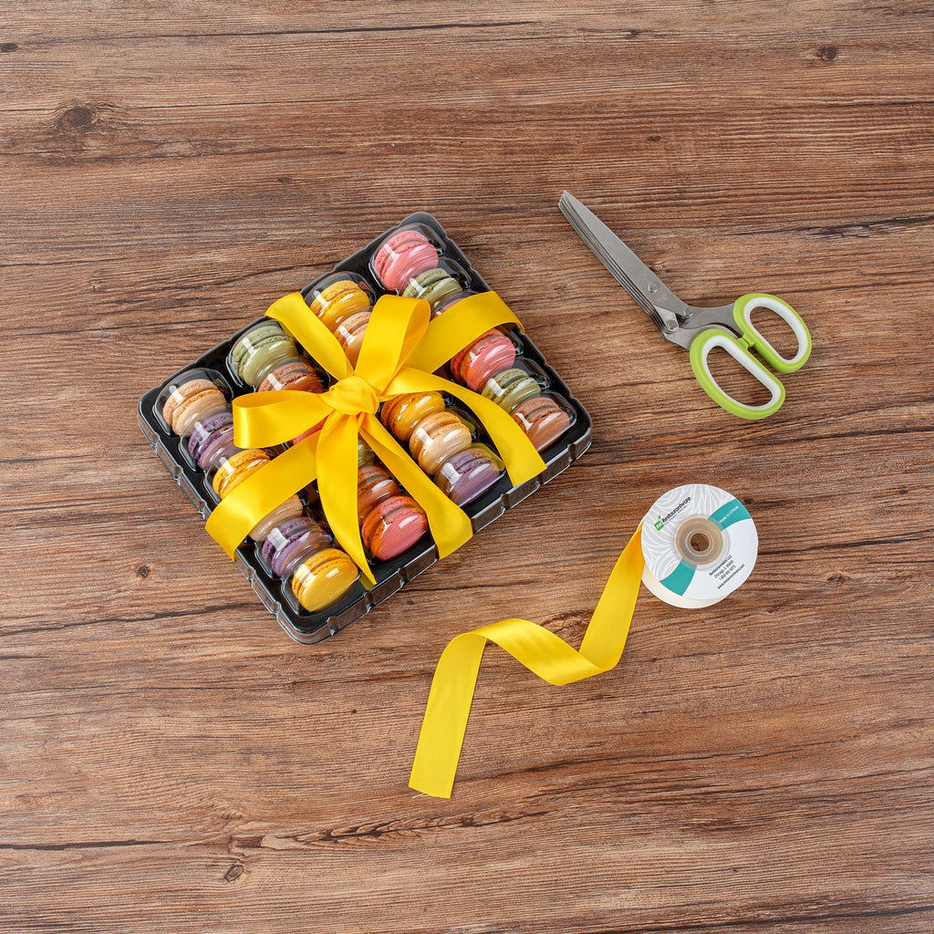 Gift Tek Yellow Polyester Satin Ribbon - Single Face - 1" x 10 yds - 10 count box