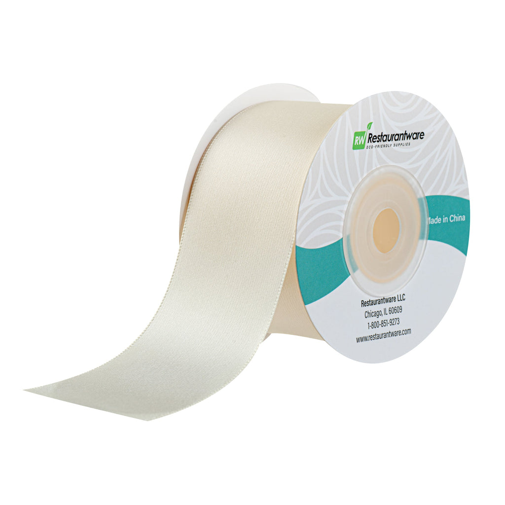 Gift Tek Ivory White Polyester Satin Ribbon - Single Face - 1 1/2" x 10 yds - 10 count box