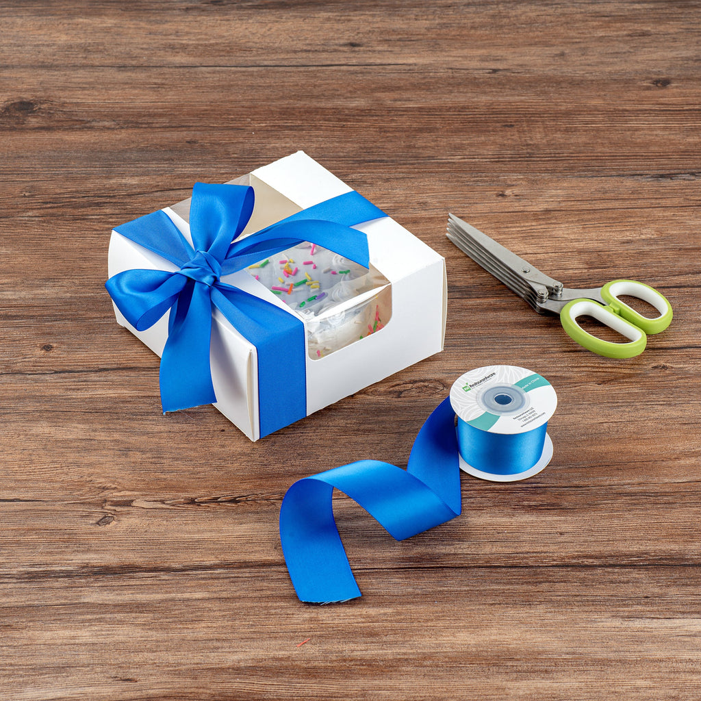 Gift Tek Royal Blue Polyester Satin Ribbon - Single Face - 1 1/2" x 10 yds - 10 count box