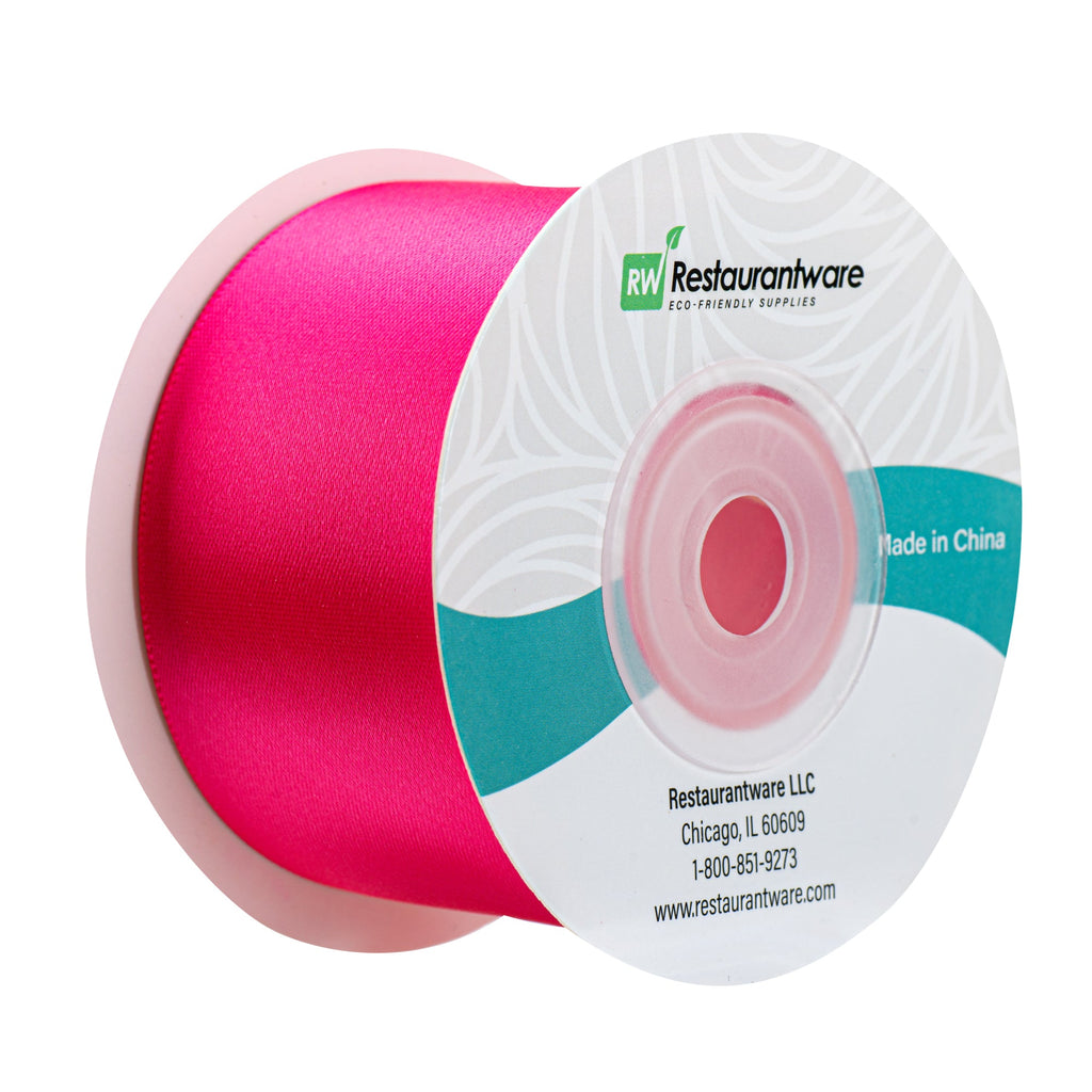 Gift Tek Shocking Pink Polyester Satin Ribbon - Single Face - 1 1/2" x 10 yds - 10 count box