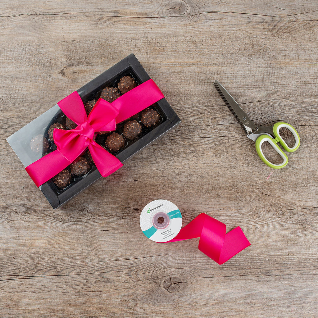 Gift Tek Shocking Pink Polyester Satin Ribbon - Single Face - 1 1/2" x 10 yds - 10 count box