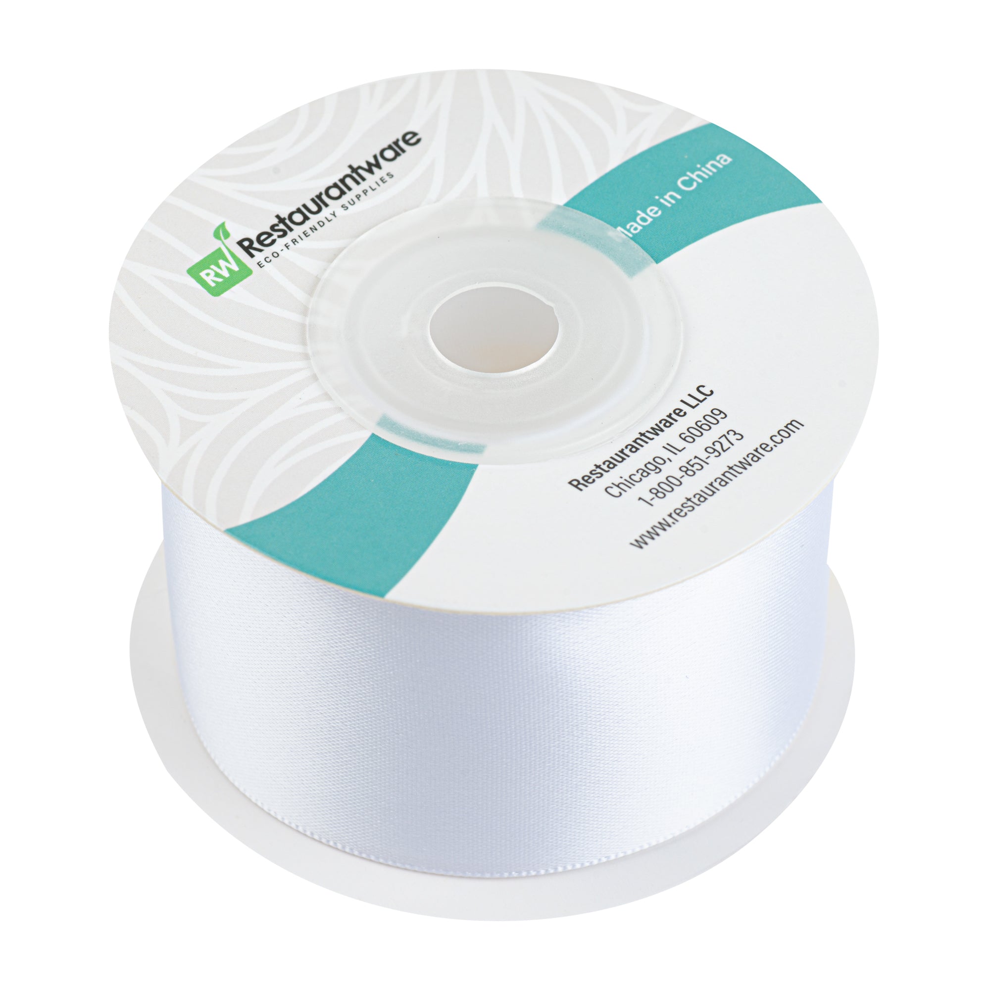 Gift Tek White Polyester Satin Ribbon - Single Face - 1 1/2" x 10 yds - 10 count box