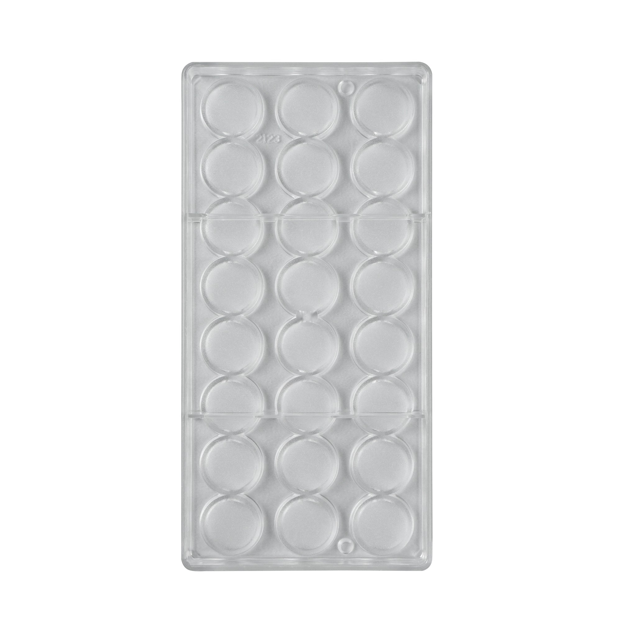 Pastry Tek Polycarbonate Cylinder Shape Candy / Chocolate Mold - 24-Compartment - 1 count box