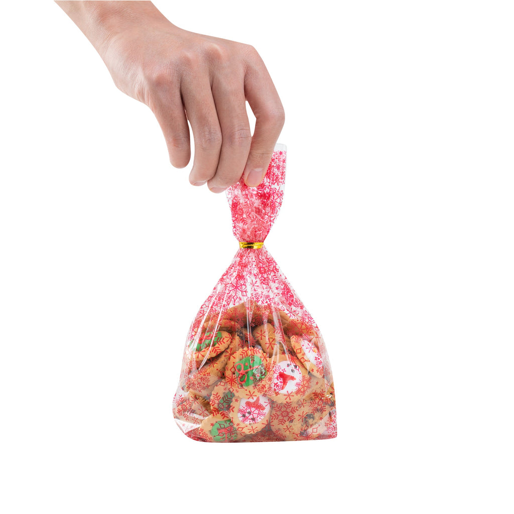 Bag Tek Plastic Candy Bag - Snowflakes - 4" x 2" x 9 1/2" - 4000 count box