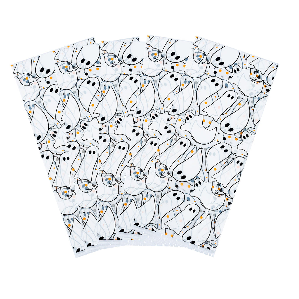 Bag Tek Plastic Candy Bag - Ghosts, Gusseted - 4" x 2" x 9 1/2" - 4000 count box