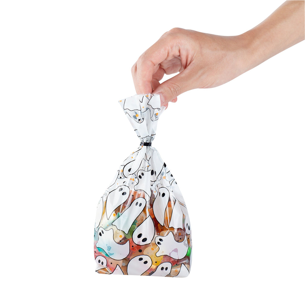 Bag Tek Plastic Candy Bag - Ghosts, Gusseted - 4" x 2" x 9 1/2" - 4000 count box