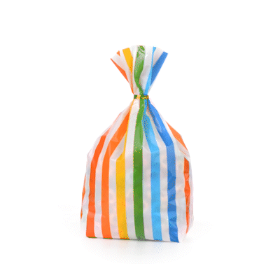 Bag Tek Plastic Candy Bag - Rainbow, Gusseted - 4" x 2" x 9 1/2" - 4000 count box