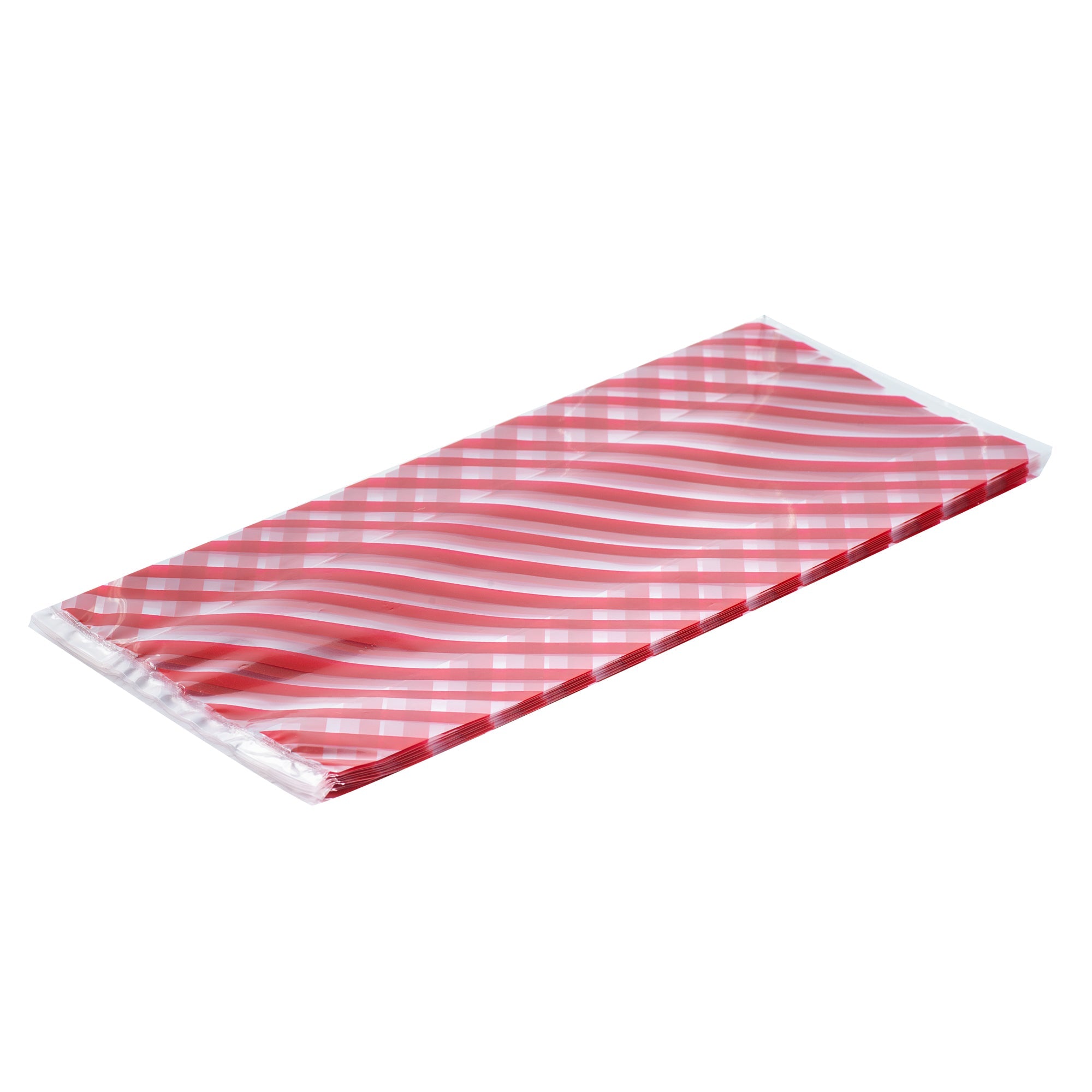 Bag Tek Plastic Candy Bag - Stripes, Gusseted - 4" x 2" x 9 1/2" - 100 count box