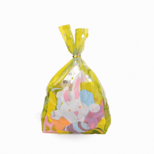 Bag Tek Plastic Candy Bag - Easter Bunny, Gusseted - 5" x 3" x 11" - 4000 count box
