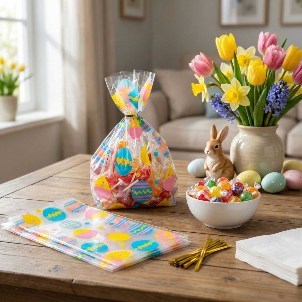 Bag Tek Plastic Candy Bag - Easter Chicks, Gusseted - 5" x 3" x 11" - 4000 count box