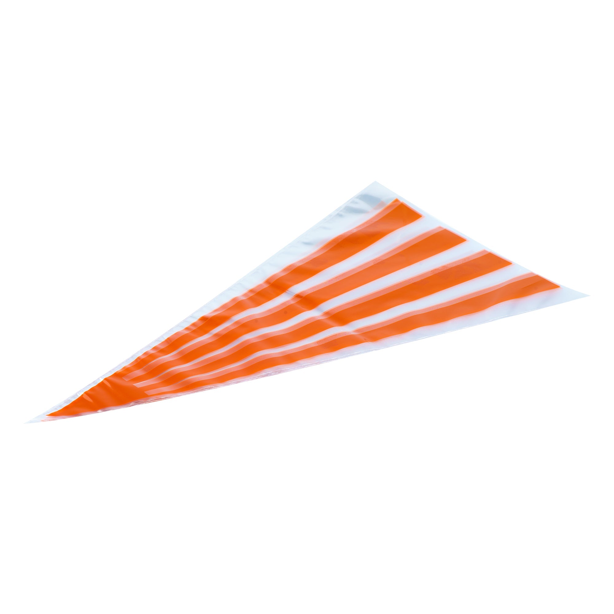 Bag Tek Plastic Cone Bag - Orange Stripes - 6" x 11" - 100 count box