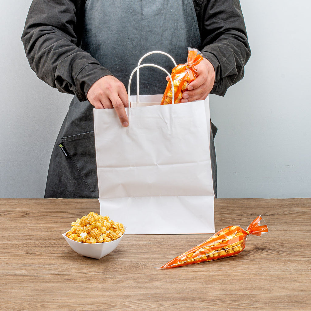 Bag Tek Plastic Cone Bag - Orange Stripes - 6" x 11" - 100 count box