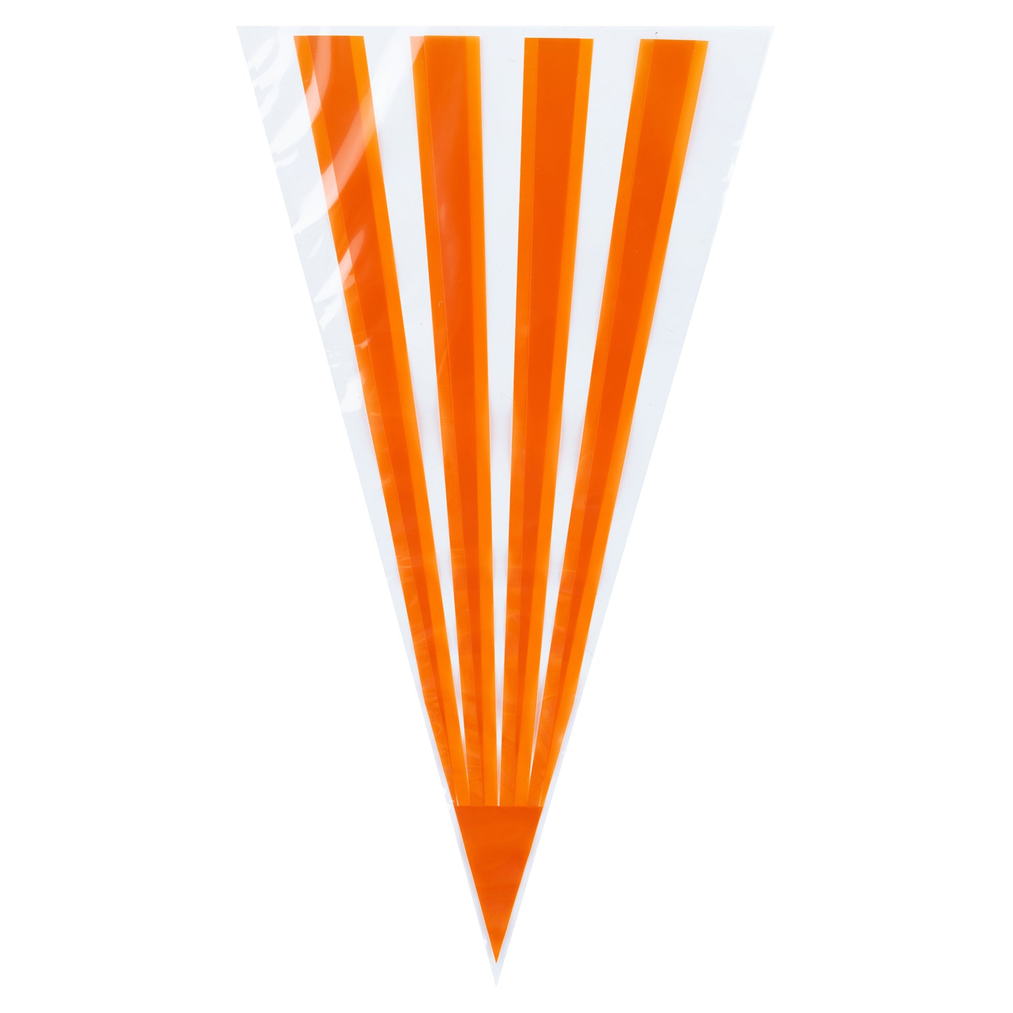 Bag Tek Plastic Cone Bag - Orange Stripes - 6" x 11" - 8000 count box