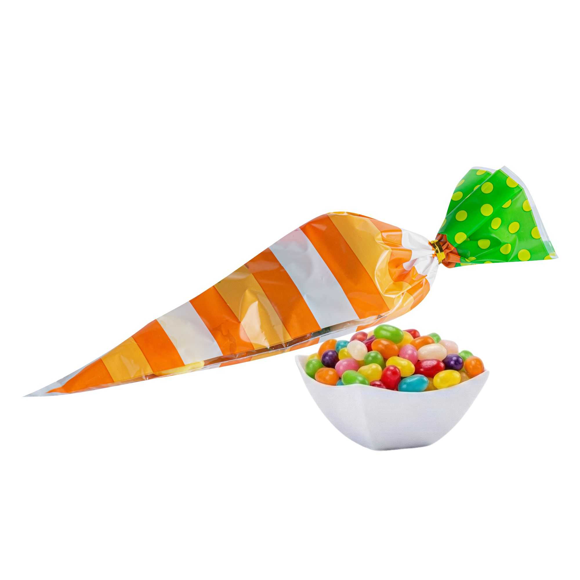 Bag Tek Plastic Cone Bag - Stripes, Polka Dots - 6" x 11" - 8000 count box
