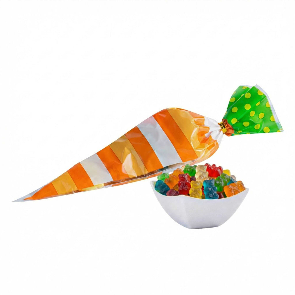 Bag Tek Plastic Cone Bag - Stripes, Polka Dots - 6" x 11" - 8000 count box