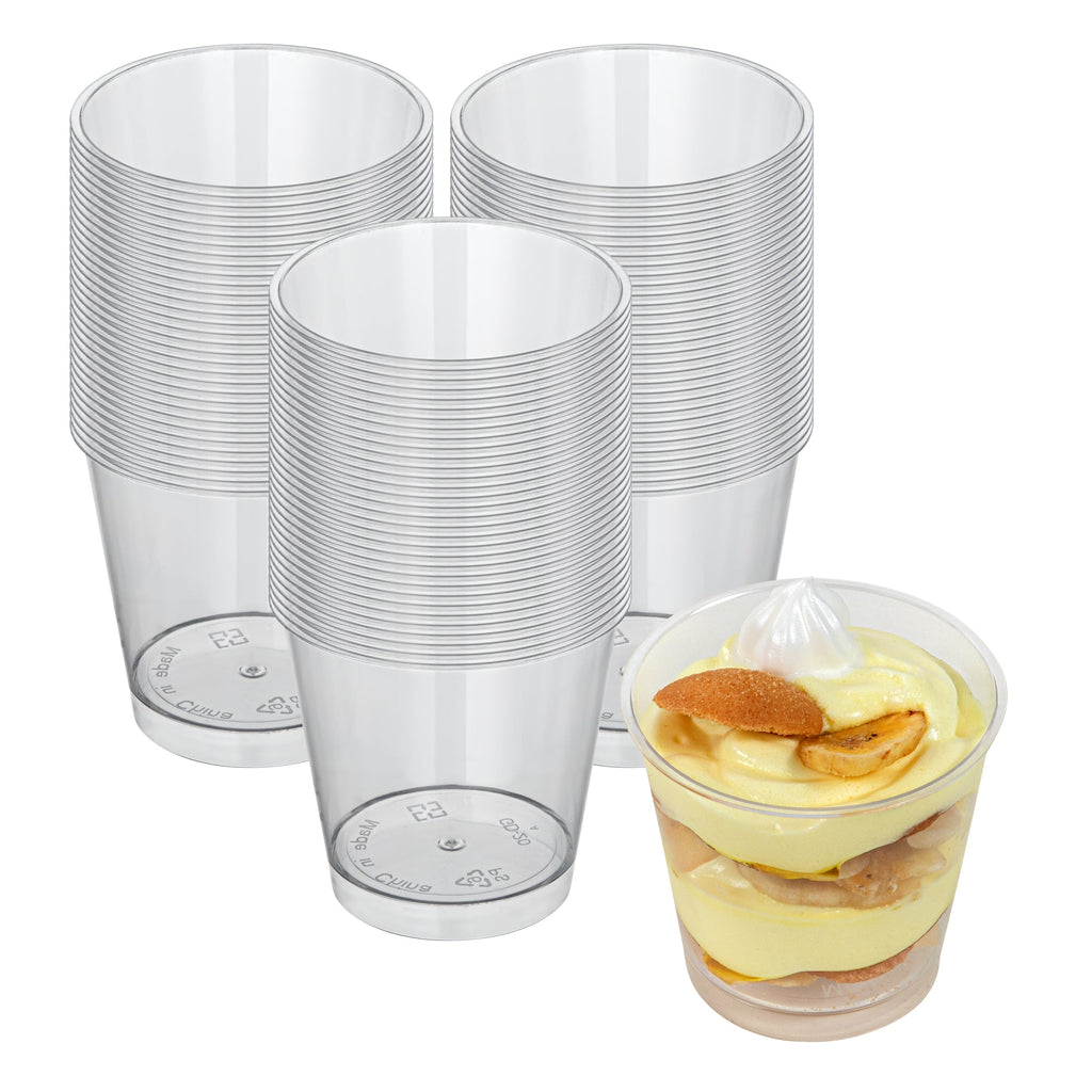Mini Serve 6 oz Round Clear Plastic Dessert Cup - 3'' x 3'' x 2 3/4'' - 100 count box