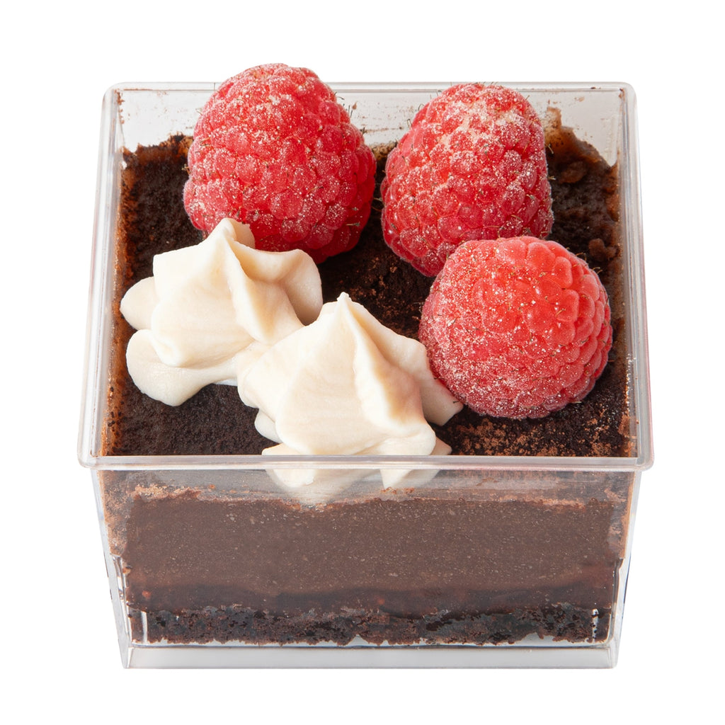 Mini Serve 5 oz Square Clear Plastic Dessert Cup - 2 3/4'' x 2 3/4'' x 1 3/4'' - 25 count box