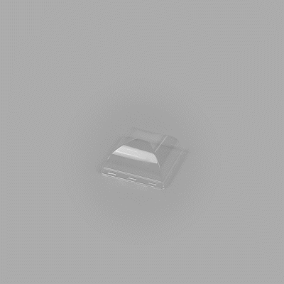 Mini Serve Square Clear Plastic Dome Lid - Fits 5 oz Dessert Cup - 25 count box