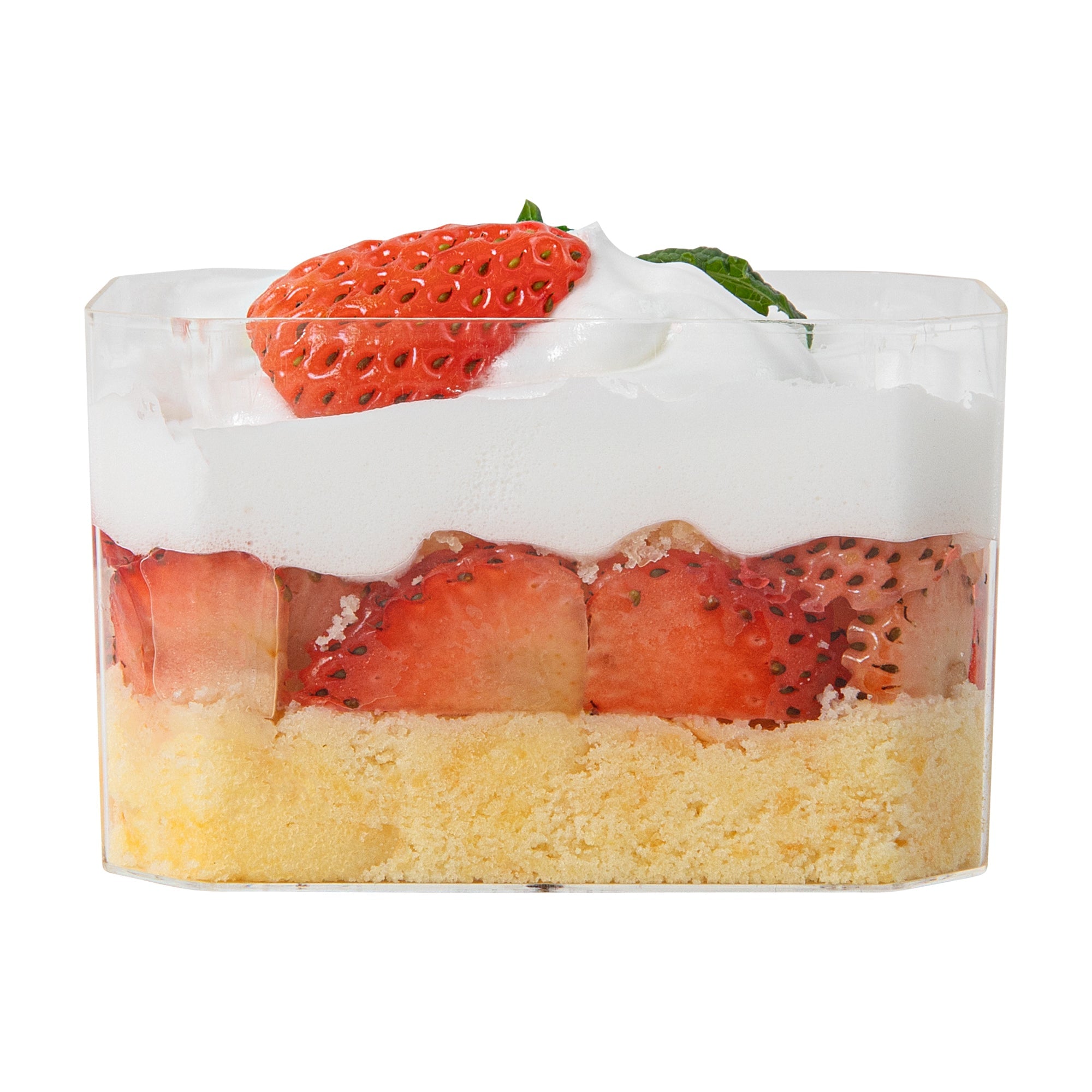 Mini Serve 3 oz Rectangle Clear Plastic Dessert Cup - 3 1/4'' x 2'' x 2'' - 25 count box