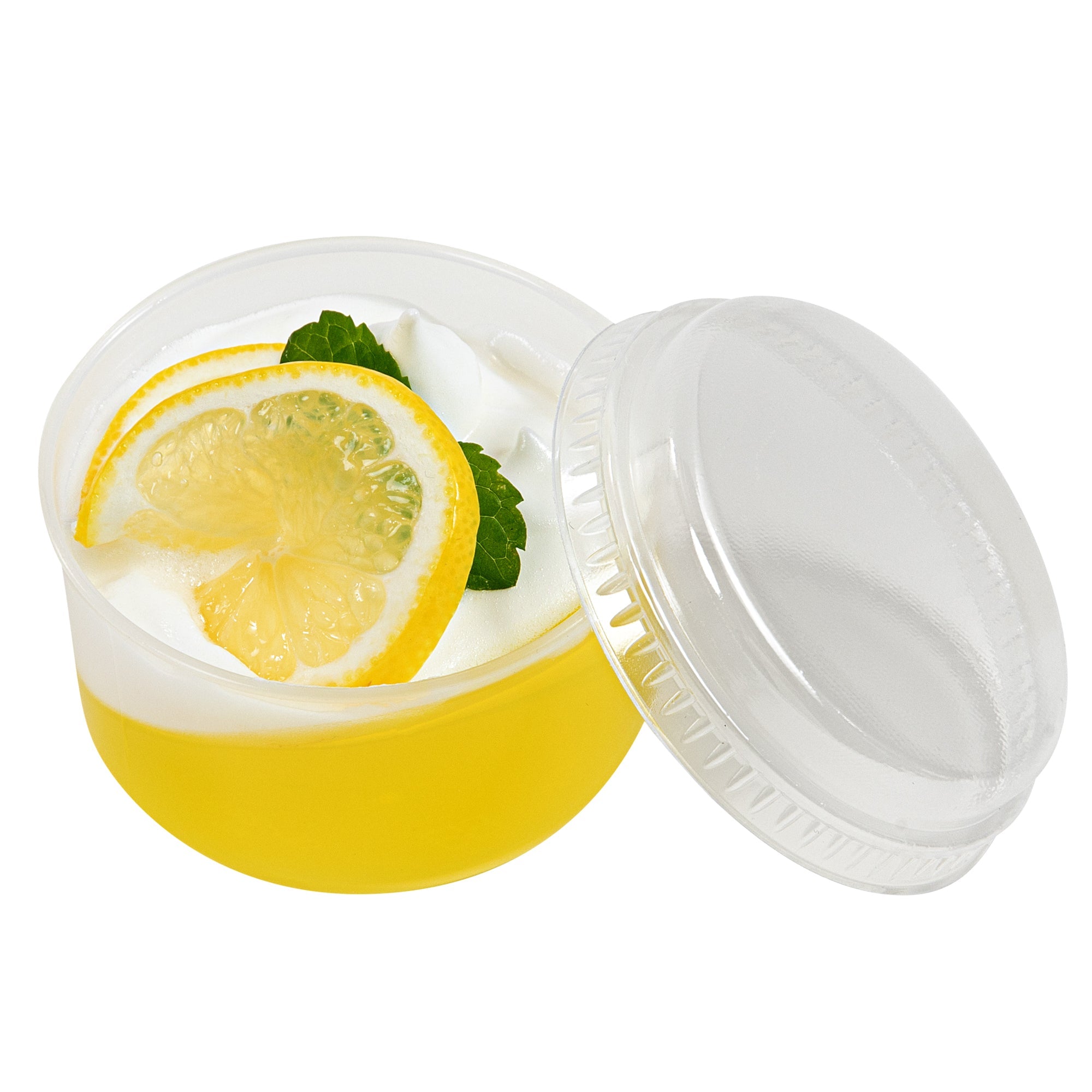 Mini Serve Round Clear Plastic Dome Lid - Fits 4 oz Dessert Cup - 100 count box